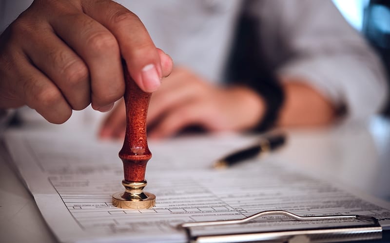 hand stamping documents